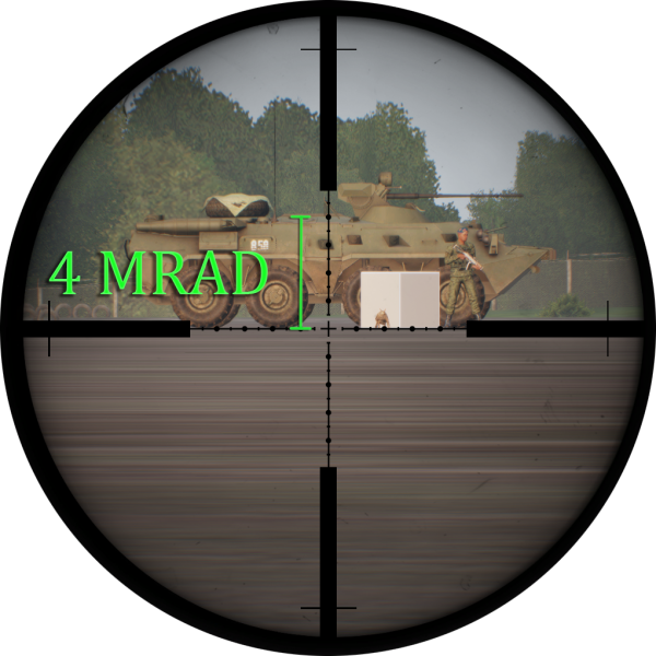A BTR-80, known to be 2 metres high when measured from the ground to the top of its hull