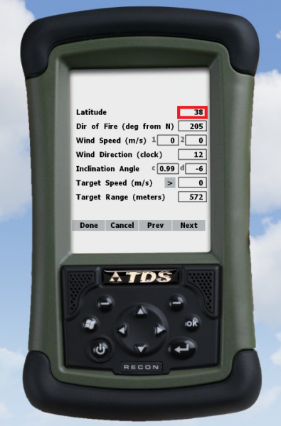The ATragMX latitude field, requiring manual population