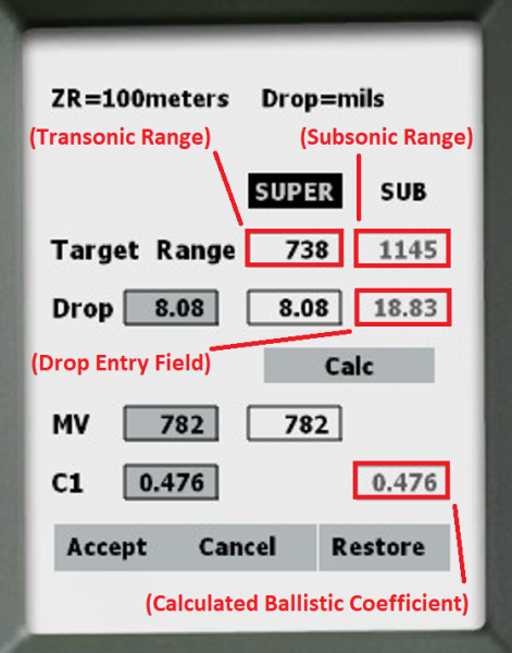 AtragMX Truing Drop tool screen