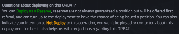 The deploy as reserve button and text, found at the top of each ORBAT