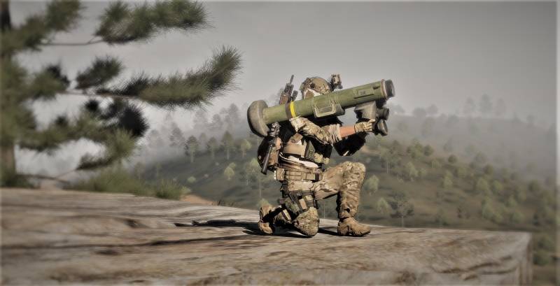 AT Specialist (Heavy) prepares to fire the FGM-148 Javelin Missile