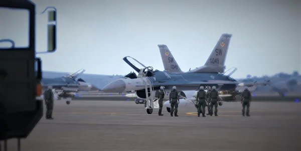 Photograph from Training Exercise 120 - T-III Fixed Wing: F-16 Close Air Support